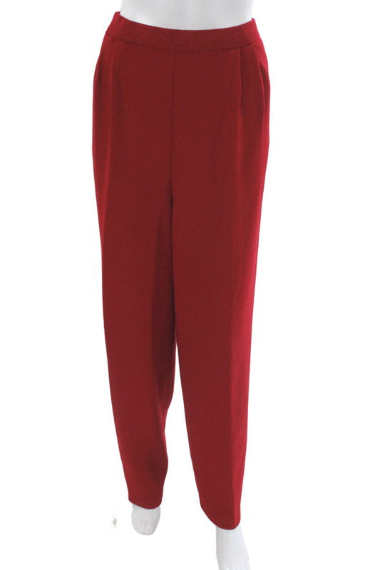 St. John Collection By Marie Gray Women Red Wool Dress Pants Size 14
