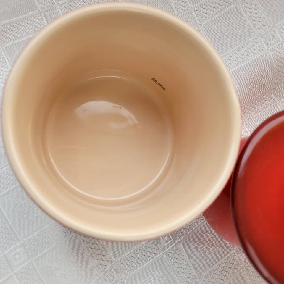 "Plato y tapa campana de mantequilla de cerámica roja Le Creuset Cerise 4,5""" Foto 2 de 4