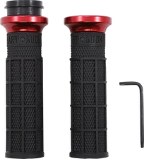 ODI Hart-Luck Fits Signature V-Twin Lock-On* Grips - TBW - Black/Red V31HTW-BB-R