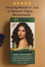 3 In 1 Herbal Hair Dye. Dark Brown Herbal Color Shampoo