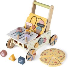 Wooden Baby Push Walker for 1 Year Old and up, Toddler Shopping Cart Push Toy...