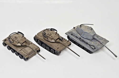 RICAMBI RIPARAZIONE Vintage Zylmex Tank Lotto di 3 King Tiger T403 AMX 30 Napoleon T406 - Foto 1 di 9