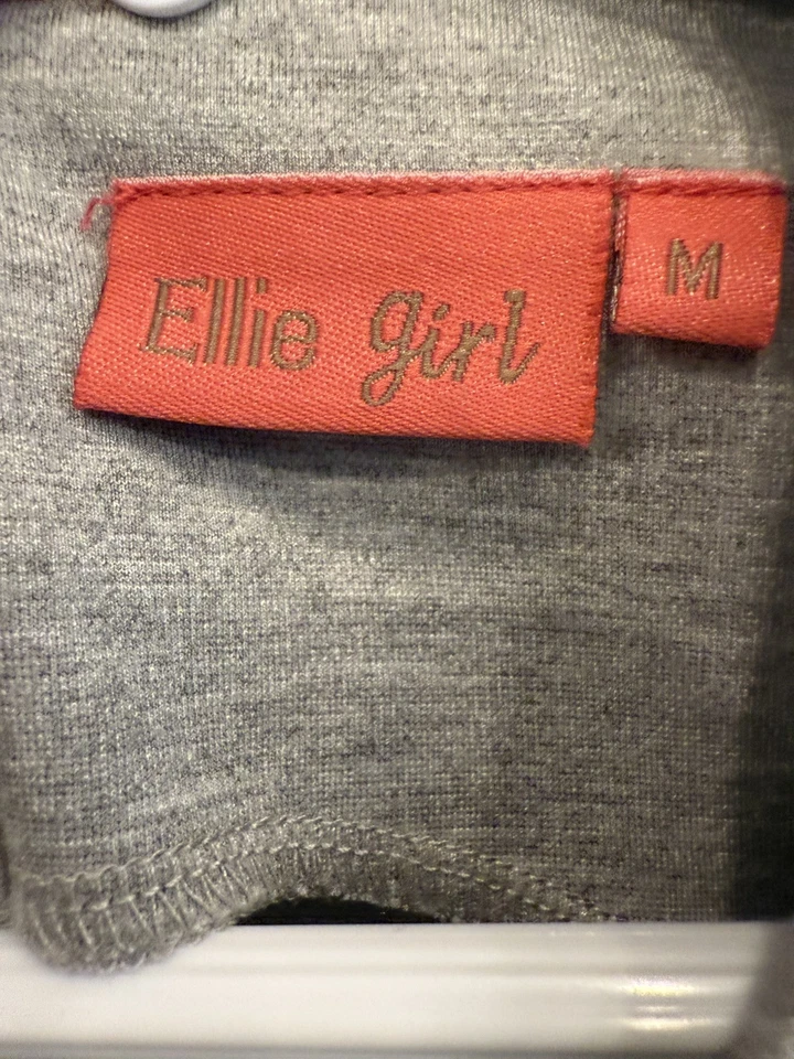 Vestido Ellie Kai Ellie Niña Gris Plisado Cremallera Expuesta USADO UNA VEZ Talla 8/9M Vacaciones Foto 4 de 4