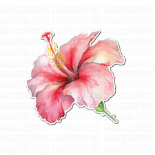 Hibiscus flower Decal Sticker, Window, Laptop Car , Bumper Decal Sticker H1 