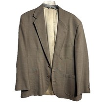 Land's End Men's Sport Coat Blazer Light Brown Sz 44 Regular Wool Blend Pockets