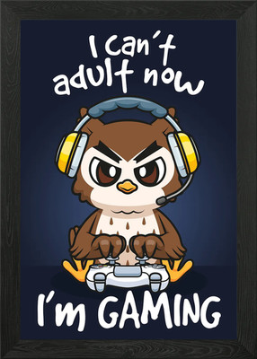 Eule I Gaming kann nicht erwachsen gerahmtes Wandbild Poster Leinwanddruck Bild