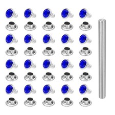 100pcs Crystal Rivets 6mm Rhinestone Stud with Installation Tool Silver Blue
