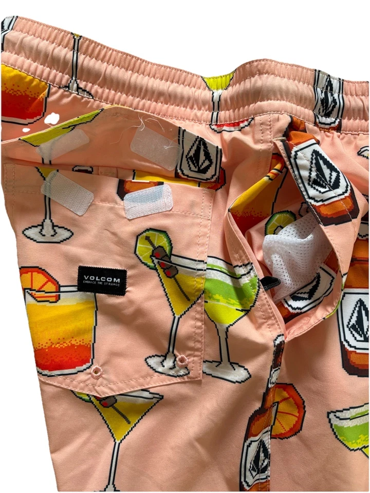 Volcom Drawstring Board Shorts “2-BIT Cocktail” XL Swim Trunks Floral Beach Surf - Image 3 of 3
