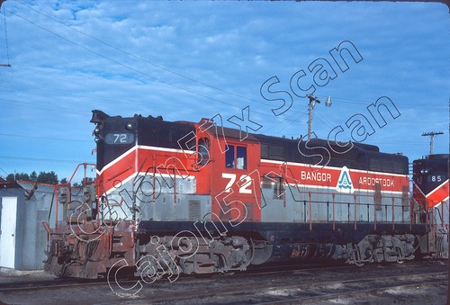 Original Slide- BAR Bangor & Aroostock GP7 72 At No. Maine Jct, ME 11/81