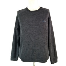 Greg Norman sweater sweatshirt men's large black Heather fleece pullover shark
