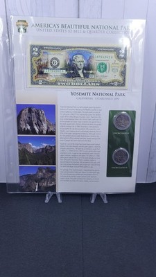 America's Beautiful National Parks $2 Bill & Quarter Collection Yosemite