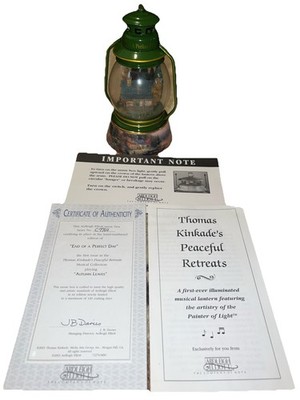 Vtg Thomas Kinkade  Lantern Music Box ''End of a Perfect Day'' by Ardleigh Elliott