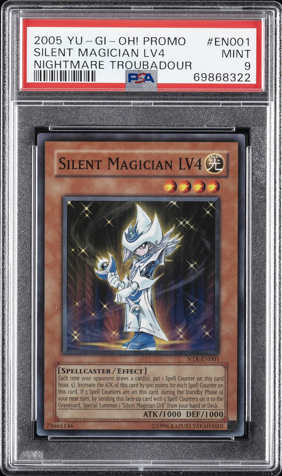 2005 YU-GI-OH! PROMO NIGHTMARE TROUBADOUR GAME #EN001 SILENT MAGICIAN LV4 PSA 9