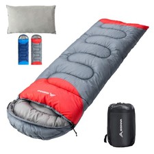 Sleeping Bag with Pillow - 4 Season Backpacking Sleeping Bag Lightweight Wate...