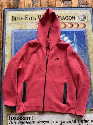 Nike Tech Fleece Hoodie Men XL Red Full Zip Activewear Sweatshirt Jacket WORN 1x