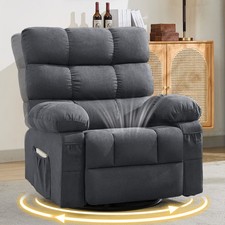 Swivel Rocker Recliner Chair for Adults, 360  Upholstered Manual Recliners