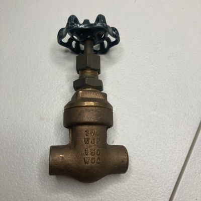 Ohio Brass 1/2  Brass Gate Valve 100 WSP 150 WOG. Sweat/solder Type.