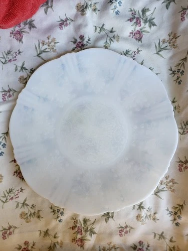Depression opalescent milk glass Glass Plate