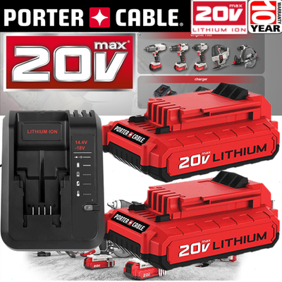 #ad 2PACK for PORTER CABLE 20V 20 Volt Lithium Battery Charger Max PCC680L PCC685L $154.00