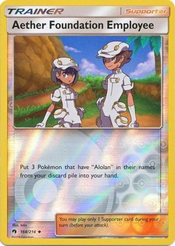 x4 Aether Foundation Employee - 168/214 - Uncommon - Reverse Holo Pokemon SM8 Lo