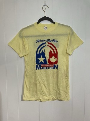 VTG Detroit Free Press International Marathon T Shirt 1986 Size XS Made USA