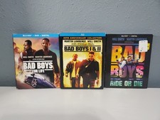 Bad Boys 1  2, Bad Boys For Life, Ride Or Die Blu-ray Lot w/ Slipcovers Used