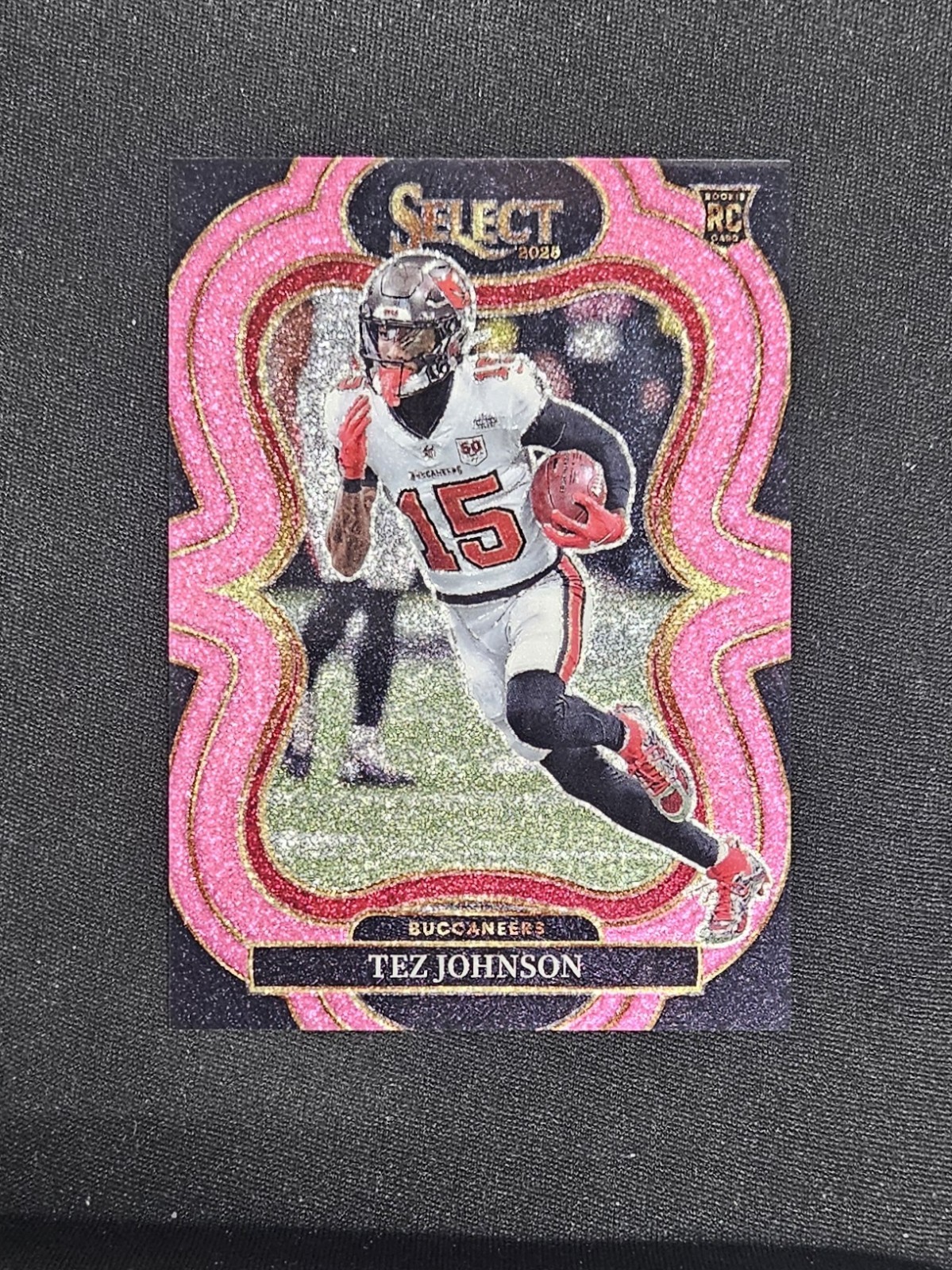 /15 Tez Johnson Pink Glitter Suite Level Rookie 2025 Panini Select #338 TB Buccs