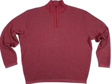 NEW ST. CROIX SHOP VINTAGE USA MADE COTTON MEN XXL 1/4 ZIP MOCK PULLOVER SWEATER