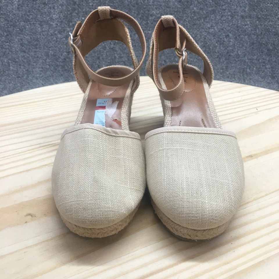 Новый стиль и Co сандалии женщин 8,5 M Mailena лодыжки ремень на танкетке Espadrille бежевый - Изображение 4 из 4