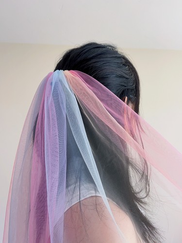Unicorn bridal veil, Rainbow ombre veil, Unique bridal veil, wedding - Picture 4 of 5