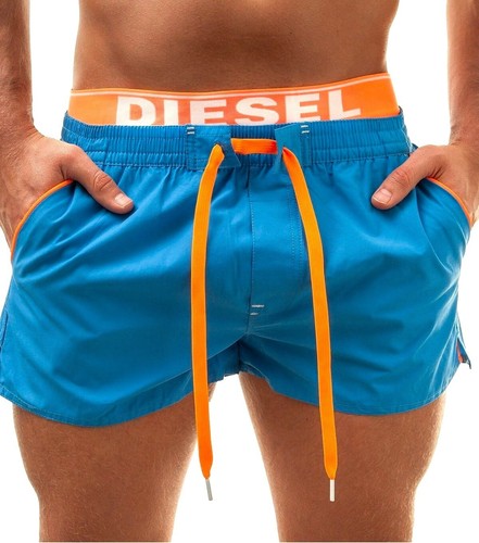 swim DI-436 DIESEL Beachwear Barrely Double Faux Waistband trunk AQUA BLUE LARGE