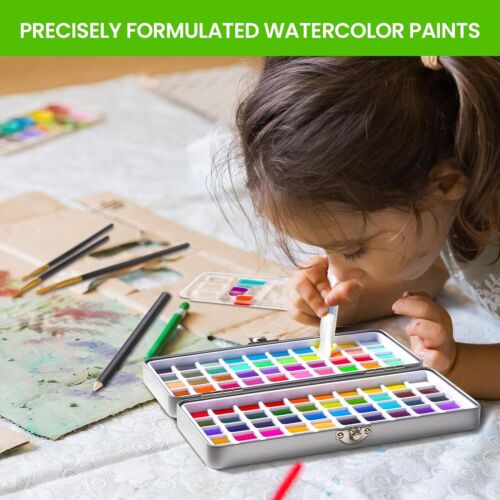 Watercolor Paint Set 100 Colors,Water Colors Paint Adult Set with Watercolor Pap - Picture 5 of 6