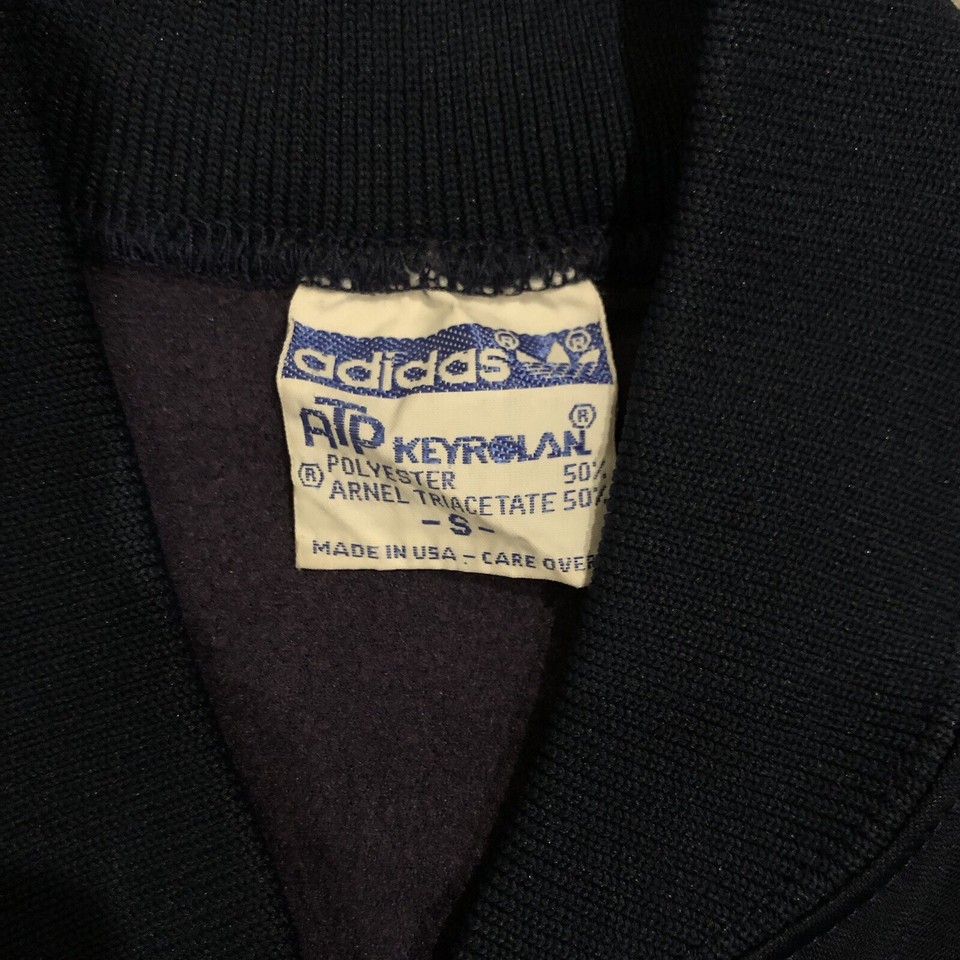 Veste Vintage Adidas Années 70 - Modèle Ventex/Keyrolan Acétate, Taille S, Bleu, Très Bon État