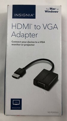 Insignia HDMI To VGA Adapter For Mac & Windows Laptops Desktops