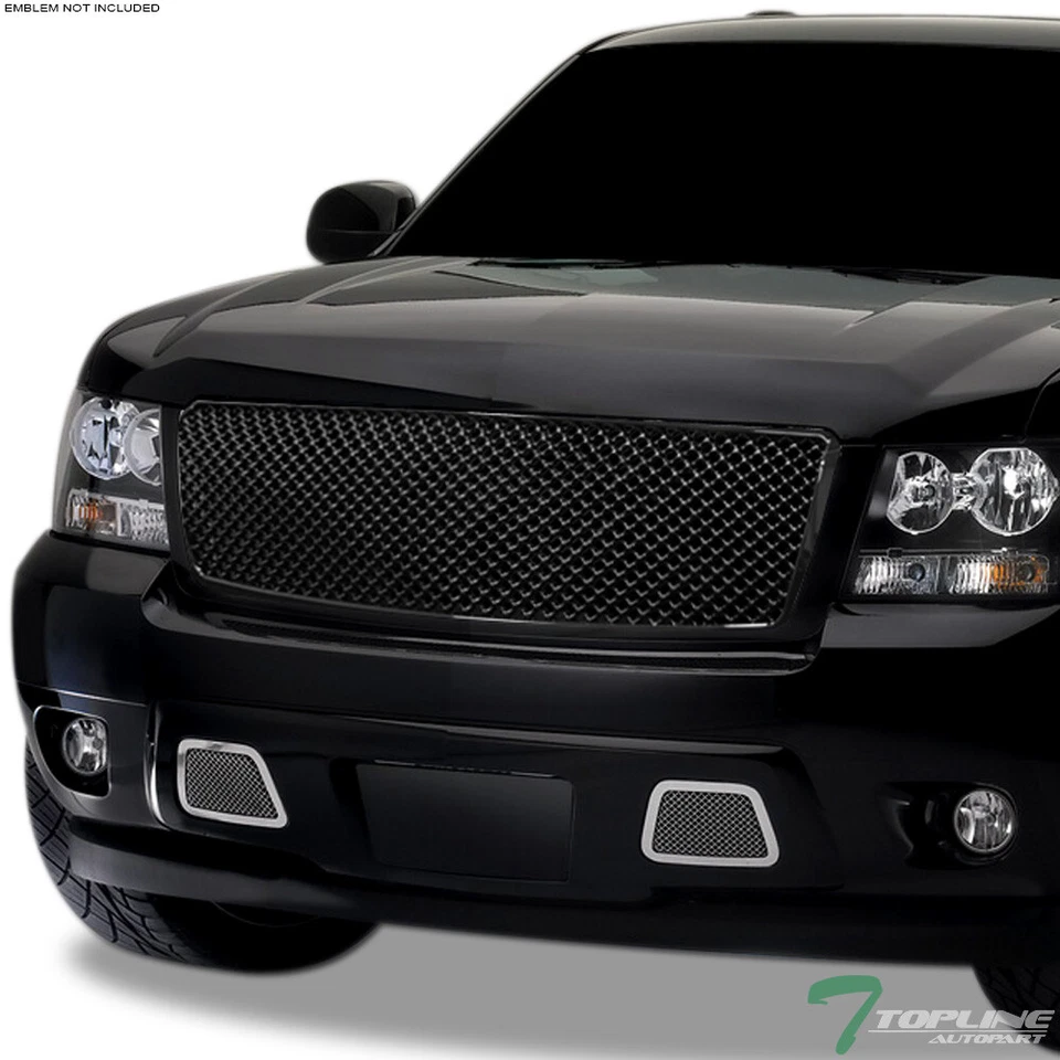 Topline For 2007-2014 Tahoe/Suburban/Avalanche Mesh Front Bumper Grille 1p - Blk - Image 3 of 4