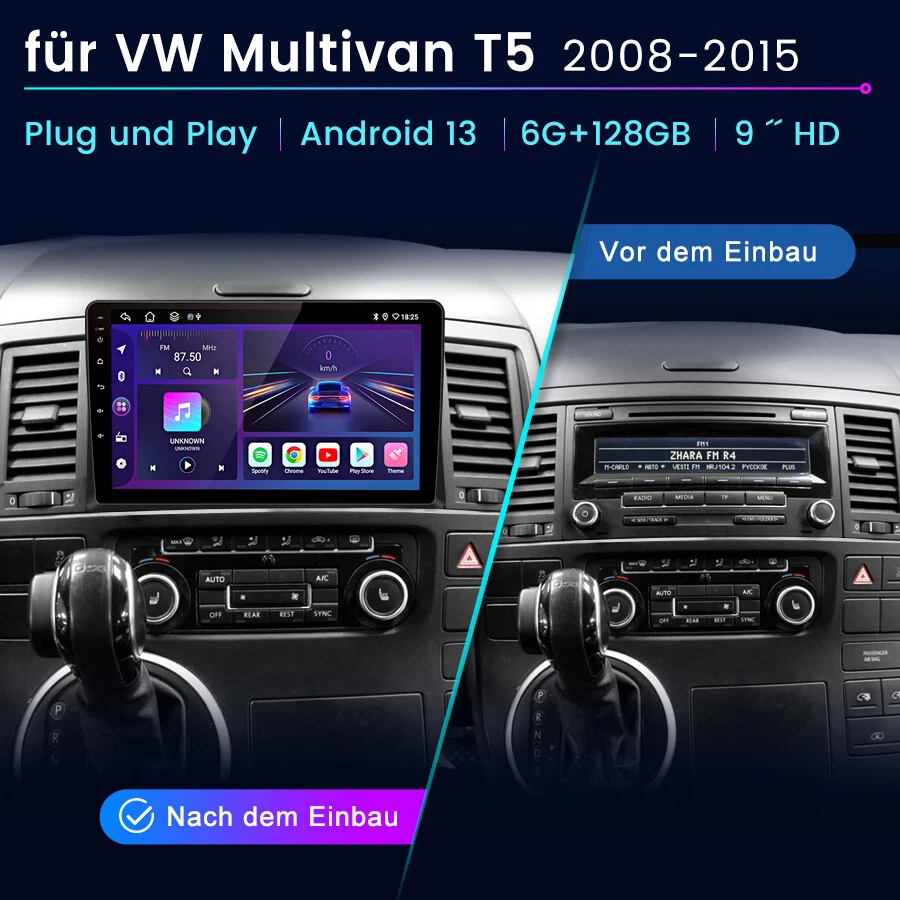 Für VW T5 Multivan Transporter DAB+ Android 14 Autoradio Carplay GPS Navi RDS BT - Bild 3 von 4