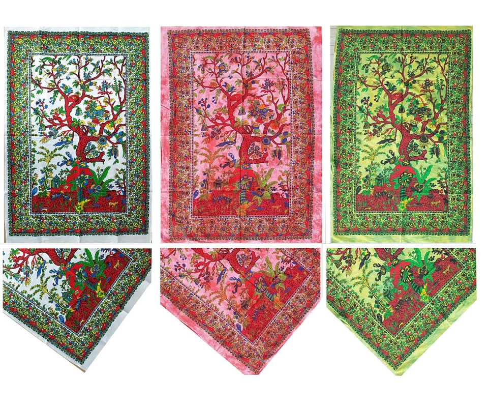 Hippie Gitano Árbol de la Vida Tie Dye Boho Colgante de Pared Mandala Yoga Tapiz Regalo Foto 3 de 3