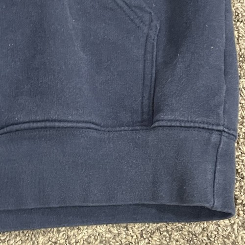 VTG NIKE Small Swoosh Pullover Hoodie Sweatshirt Y2K Navy L *READ - Picture 2 of 8