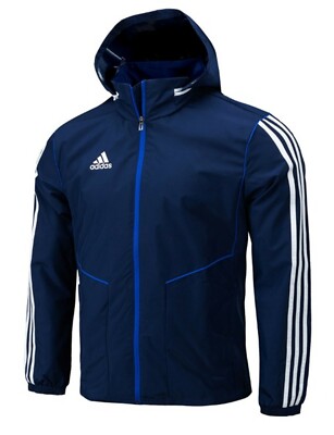 Adidas Men TIRO 19 ALL Weather Windbreak Jacket Running Navy Hood