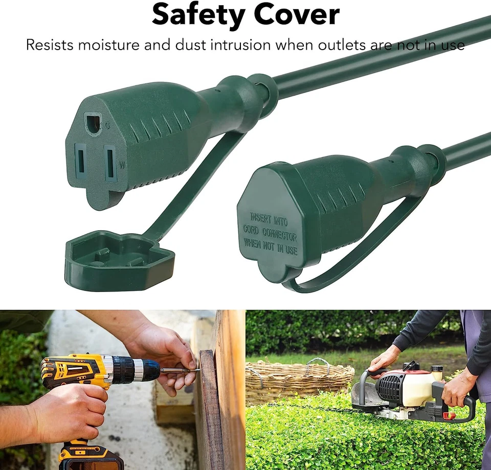 Cable de extensión exterior BN-LINK 1 a 3 divisores, cable de alimentación de 25/32 pies, 16/3 SJTW Foto 2 de 4