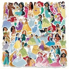 50pc Random Disney Princess Decal Fun Water Bottle Laptop Wall Sticker Pack