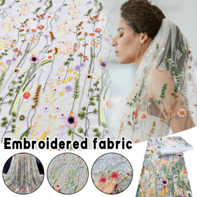 Retro Watergrass Flower Embroidery Fabric Soft Mesh Fabric Lace Dress Prom Dress | eBay Retro Watergrass Flower Embroidery Fabric Soft Mesh Fabric Lace Dress Prom Dress | eBay