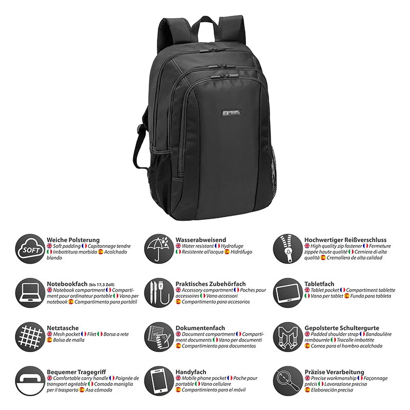 Gaming Rucksack gepolstert mit viel Stauraum, Platz für Notebook bis 17,3 Zoll - Bild 4 von 4