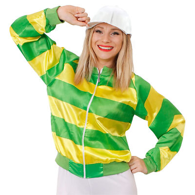 WOMENS JOCKEY COSTUME PIECE GREEN SET HORSE RACING FANCY DRESS