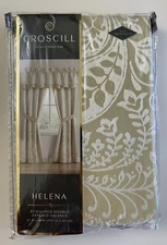 CROSCILL HELENA SCALLOPED DOUBLE LAYERED VALANCE 67 IN X 18 IN