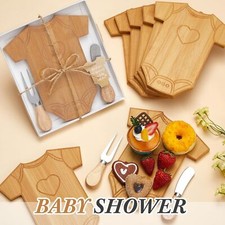 12 Baby Shower Gift Sets Clothing Shaped Grill Board Set Bamboo 