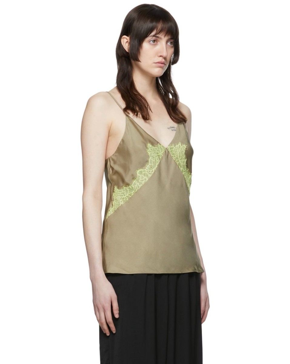 rag and bone Size 6 (M) NWT Olive Green Silk Blend Logan