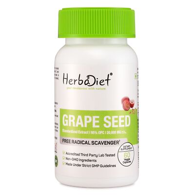 PURE Grape Seed Plus Extract 95% OPC 400mg Vegan Capsules Antioxidant Support