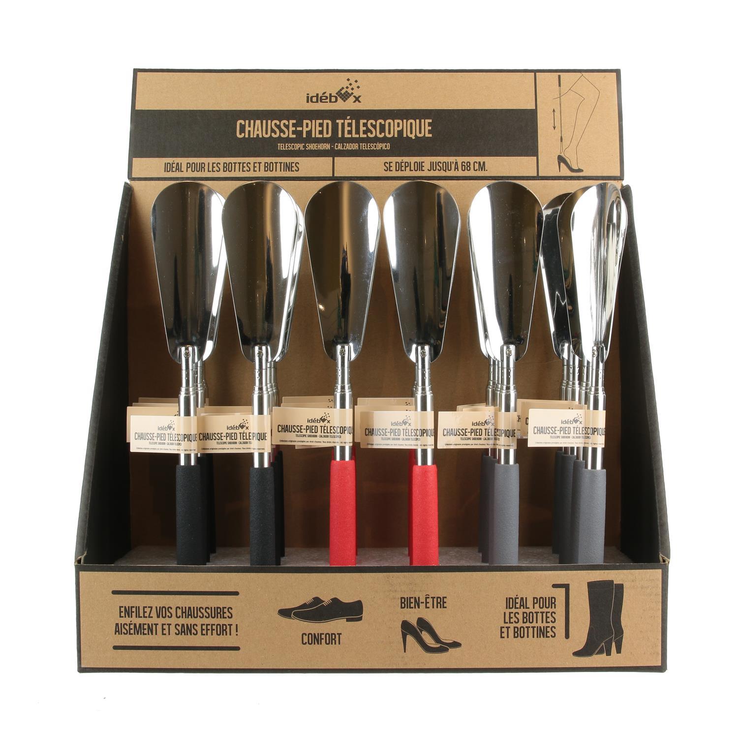 Chausse-pied Télescopique Longueur 36.8 à 94 Cm - Pour Personnes âgées, Enceintes, Aide à Enfiler Chaussures Et Chaussettes