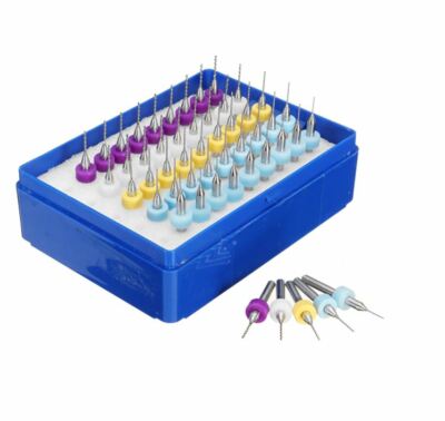 50 tlg Mini Bohrer 0,5 - 0,9 mm Set PCB SMT CNC Dremel Proxxon Gravur Fräse 